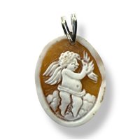 Pendant Mandile 1922 Woman Cammei  in Silver Conchiglia 2MCICM183